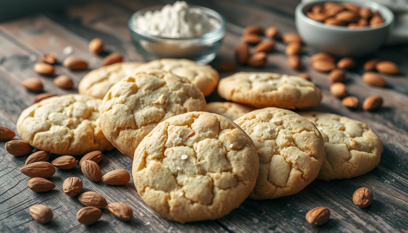 Almond cookies wth floor