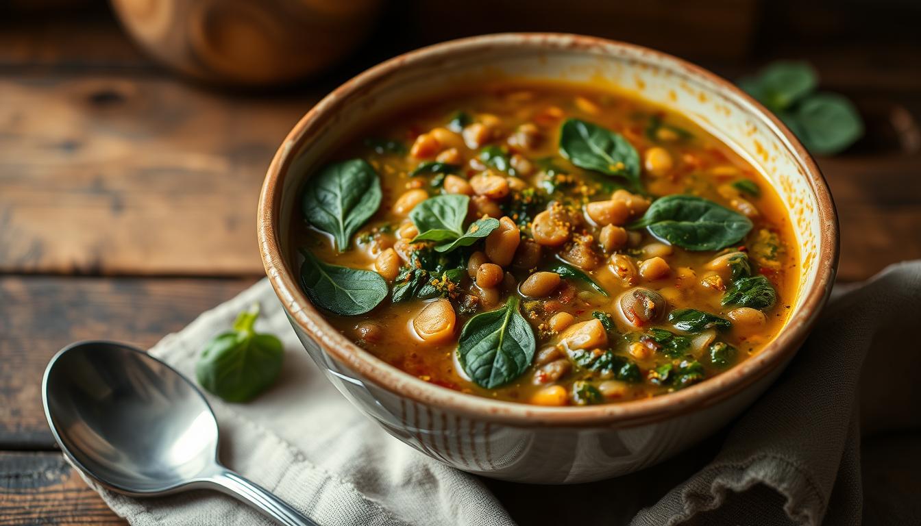 Lentil and Spinach Soup with Spices