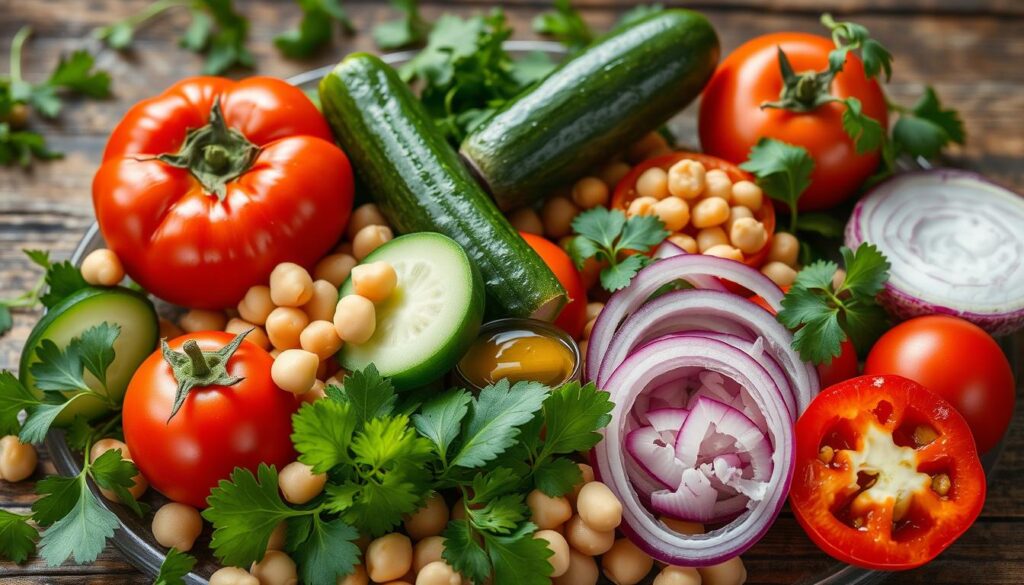 Mediterranean salad ingredients