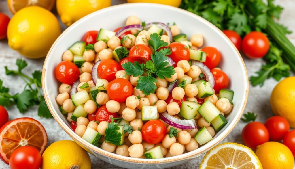 chickpea and cucumber salad