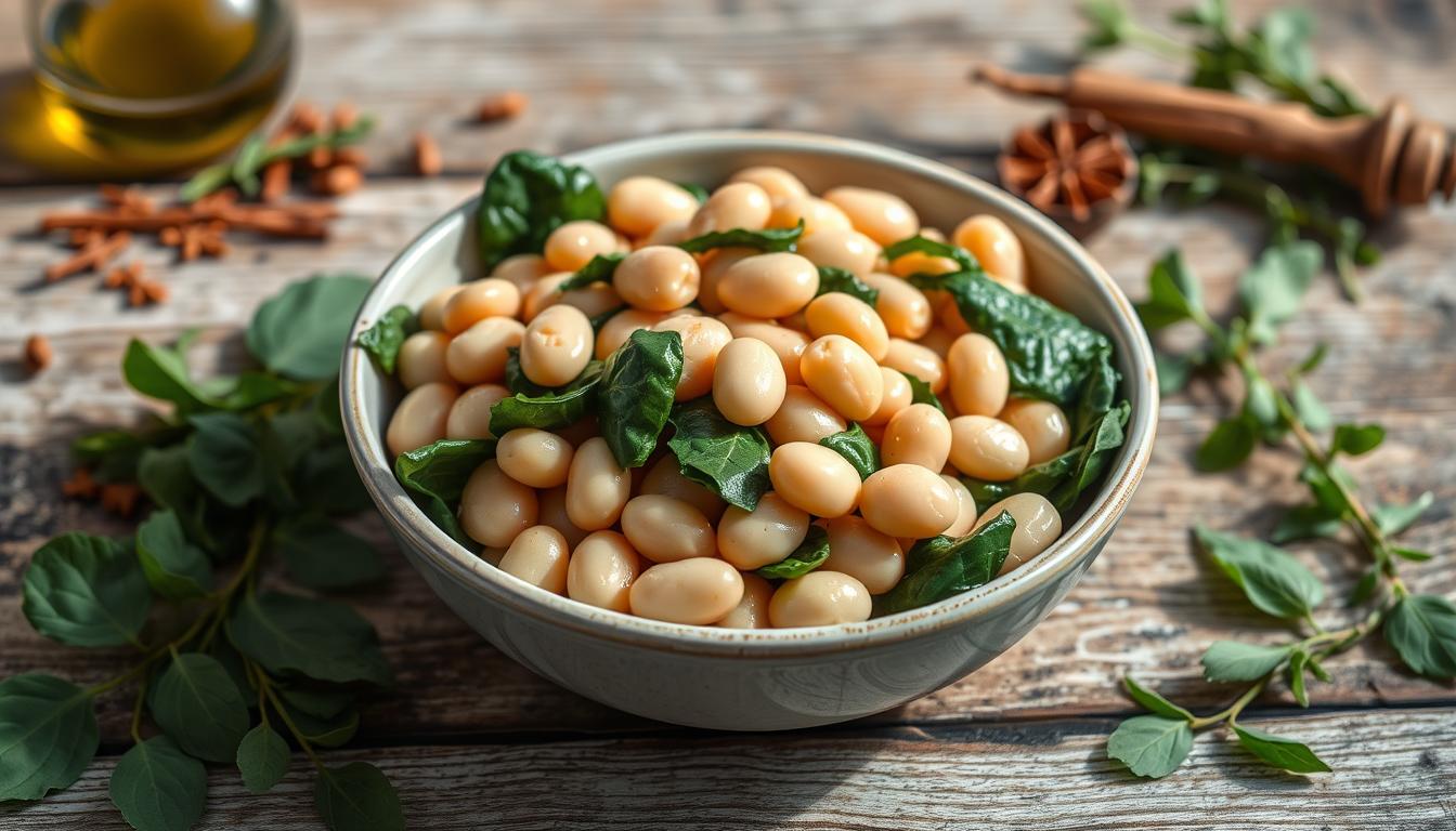 white beans and spinach