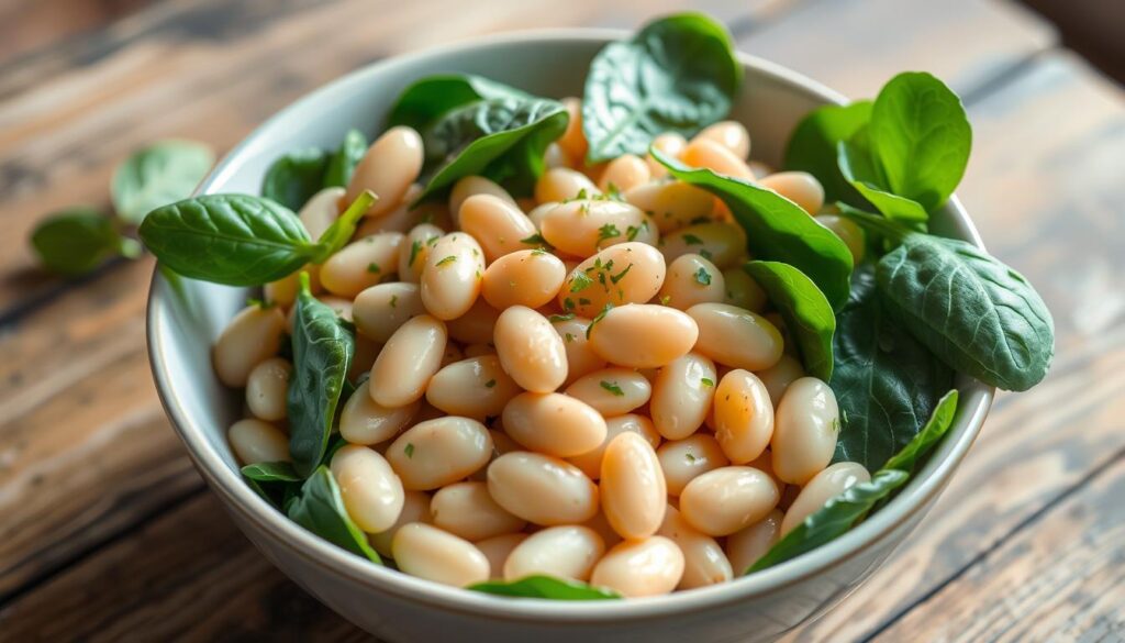 white beans and spinach