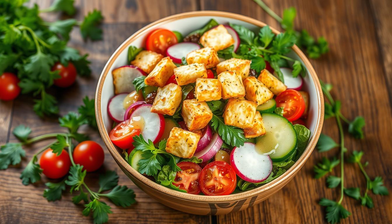 Fattoush Salad with Crispy Pita Croutons