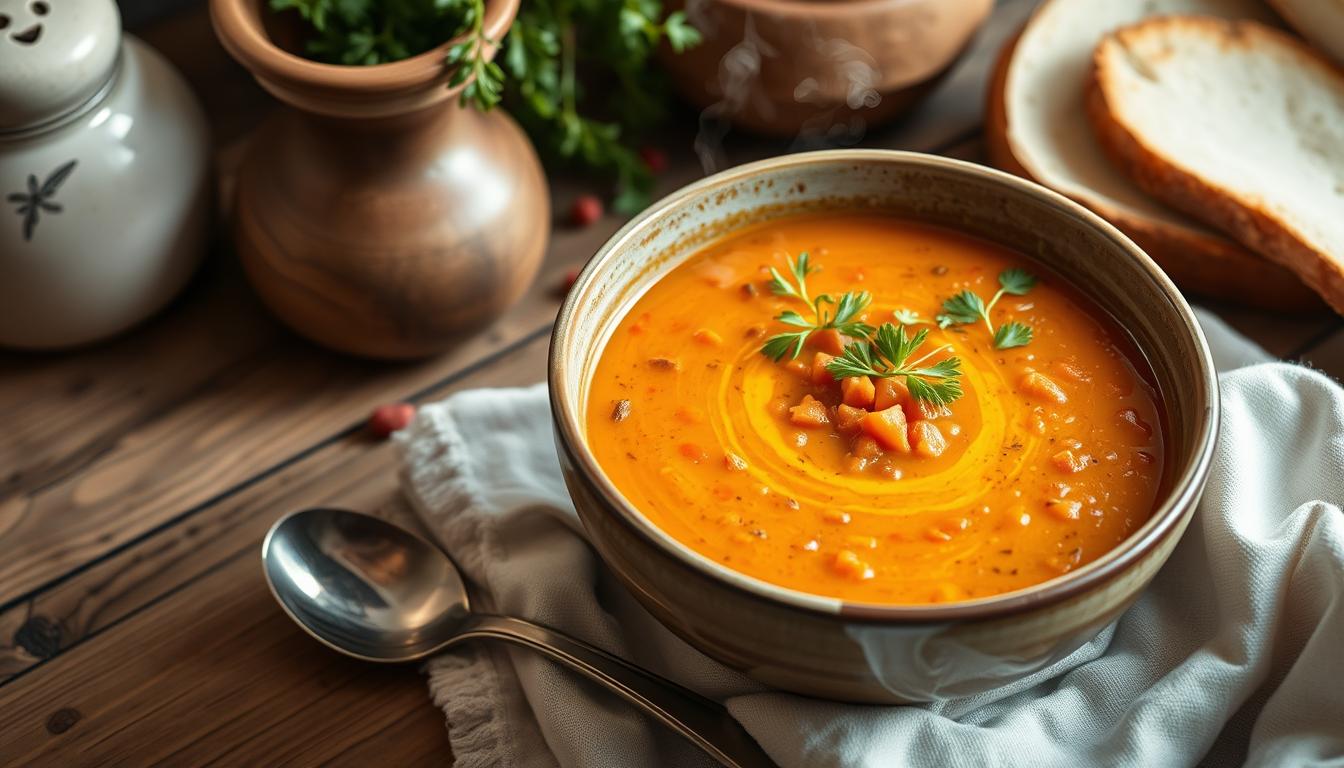 carrot and red lentil soup