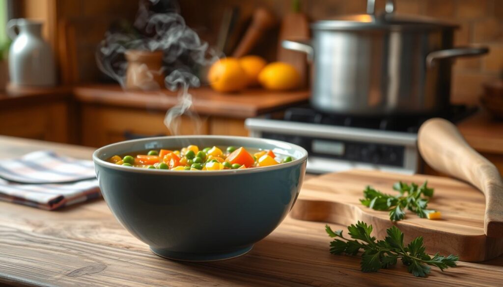 Gemüsesuppe mit Tiefkühlgemüse