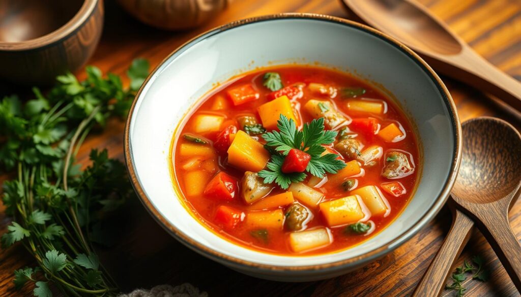 Gemüsesuppe mit Tiefkühlgemüse