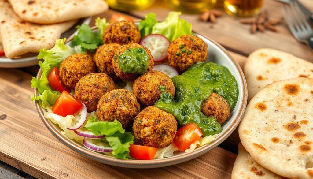 Falafel méditerranéen à la sauce aux herbes